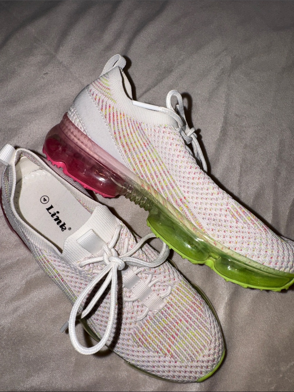 Link Multicolor Knit Sneakers with Pink & Lime Air Sole